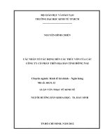 Các nhân tố tác động đến cấu trúc vốn của các công ty cổ phần trên địa bàn tỉnh Đồng Nai