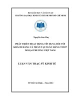Phát triển hoạt động tín dụng đối với khách hàng cá nhân tại ngân hàng TMCP ngoại thương Việt Nam