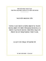 Nâng cao chất lượng dịch vụ Ngân hàng điện tử đối với khách hàng cá nhân tại Ngân hàng thương mại cổ phần xuất nhập khẩu Việt Nam