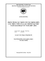 PHÂN TÍCH CÁC NHÂN TỐ TÁC ĐỘNG ĐẾN CẤU TRÚC VỐN CỦA CÁC NHTM TẠI VIỆT NAM GIAI ĐOẠN TỪ NĂM 2007 - 2011.PDF