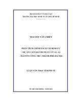 Luận văn thạc sĩ Phân tích chính sách tái định cư dự án cải tạo chung cư cũ A1, A2 Nguyễn Công Trứ, thành phố Hà Nội