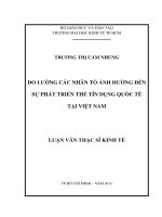 ĐO LƯỜNG CÁC NHÂN TỐ ẢNH HƯỞNG ĐẾN SỰ PHÁT TRIỂN THẺ TÍN DỤNG QUỐC TẾ TẠI VIỆT NAM LUẬN VĂN THẠC SĨ.PDF