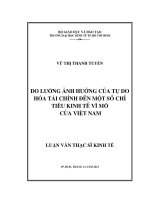 ĐO LƯỜNG ẢNH HƯỞNG CỦA TỰ DO HÓA TÀI CHÍNH ĐẾN MỘT SỐ CHỈ TIÊU KINH TẾ VĨ MÔ CỦA VIỆT NAM.PDF