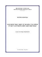 Giải pháp thực hiện tự do hóa tài chính ở Việt Nam trong điều kiện hội nhập