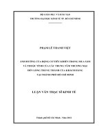 Luận văn thạc sĩ  Ảnh hưởng của động cơ tiêu khiển trong mua sắm và thuộc tính của các trung tâm thương mại đến lòng trung thành của khách hàng tại thành phố Hồ Chí Minh