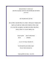 Đo lường ảnh hưởng của thực tiễn quản trị nguồn nhân lực đến sự thỏa mãn trong công việc của người lao động tại một số nông trường - Tổng công ty cao su Đồng Nai