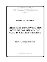 CHÍNH SÁCH CỔ TỨC VÀ SỰ BIẾN ĐỘNG GIÁ CỔ PHIẾU CỦA CÁC CÔNG TY NIÊM YẾT TRÊN HOSE.PDF