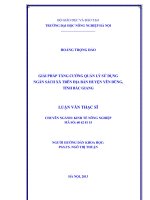 Giải pháp tăng cường quản lý sử dụng ngân sách xã trên địa bàn huyện Yên Dũng, tỉnh Bắc Giang