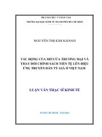 TÁC ĐỘNG CỦA MỞ CỦA THƯƠNG MẠI VÀ THAY ĐỔI CHÍNH SÁCH TIỀN TỆ LÊN HIỆU ỨNG TRUYỀN DẪN TỶ GIÁ Ở VIỆT NAM.PDF