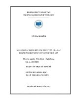 Luận văn thạc sĩ  Nhân tố tác động đến cấu trúc vốn của các doanh nghiệp niêm yết ngành thủy sản