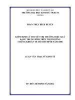 Kiểm định lý thuyết thị trường hiệu quả dạng trung bình trên thị trường chứng khoán TPHCM năm 2008
