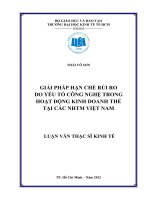 Luận văn thạc sĩ  Giải pháp hạn chế rủi ro do yếu tố công nghệ trong hoạt động kinh doanh thẻ tại các ngân hàng thương mại Việt Nam