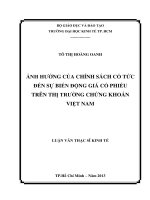 Ảnh hưởng của chính sách cổ tức đến sự biến động giá cổ phiếu trên thị trường chứng khoán Việt Nam