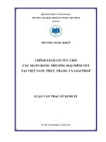 Chính sách cổ tức cho các ngân hàng thương mại niêm yết tại Việt Nam Thực trạng và giải pháp