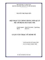 Luận văn thạc sĩ  Hội nhập tài chính trong mối quan hệ với bộ ba bất khả thi