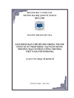 GIẢI PHÁP HẠN CHẾ RỦI RO TRONG THANH TOÁN XUẤT NHẬP KHẨU TẠI NGÂN HÀNG THƯƠNG MẠI CỔ PHẦN CÔNG THƯƠNG VIỆT NAM (VIETINBANK).PDF