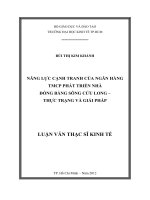 Luận văn thạc sĩ Năng lực cạnh tranh của Ngân hàng thương mại cổ phần Phát triển Nhà đồng bằng Sông Cửu Long - thực trạng và giải pháp