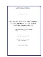 Phát triển quá trình niêm yết chứng khoán của các doanh nghiệp Việt Nam trên thị trường chứng khoán quốc tế
