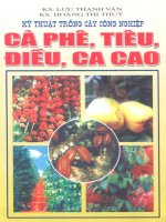 Kỹ thuật trồng cây công nghiệp Cà phê, tiêu, điều, ca dao