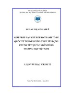 GIẢI PHÁP HẠN CHẾ RỦI RO THANH TOÁN QUỐC TẾ THEO PHƯƠNG THỨC TÍN DỤNG CHỨNG TỪ TẠI CÁC NGÂN HÀNG THƯƠNG MẠI VIỆTNAM.PDF