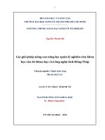 Các giải pháp nâng cao năng lực quản lý nghiên cứu khoa học của sở khoa học và công nghệ tỉnh Đồng Tháp