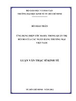 ỨNG DỤNG HIỆP ƯỚC BASEL TRONG QUẢN TRỊ RỦI RO CỦA CÁC NGÂN HÀNG THƯƠNG MẠI VIỆT NAM.PDF