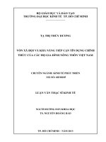 VỐN XÃ HỘI VÀ KHẢ NĂNG TIẾP CẬN TÍN DỤNG CHÍNH THỨC CỦA CÁC HỘ GIA ĐÌNH NÔNG THÔN VIỆT NAM.PDF