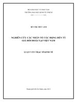 Nghiên cứu các nhân tố tác động đến tỷ giá hối đoái tại Việt Nam