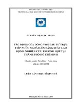 TÁC ĐỘNG CỦA DÒNG VỐN ĐẦU TƯ TRỰC TIẾP NƯỚC NGOÀI LÊN NĂNG SUẤT LAO ĐỘNG. NGHIÊN CỨU TRƯỜNG HỢP TẠI TPHCM.PDF