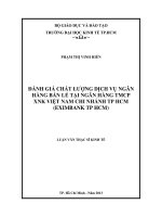 ĐÁNH GIÁ CHẤT LƯỢNG DỊCH VỤ NGÂN HÀNG BÁN LẺ TẠI NGÂN HÀNG TMCP XNK VIỆT NAM CHI NHÁNH TP.HCM (EXIMBANK TP HỒ CHÍ MINH