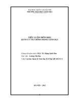 TIỂU LUẬN MÔN HỌC QUẢN LÝ TÀI CHÍNH TRONG GIÁO DỤC