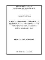 Nghiên cứu ảnh hưởng của sự phân tán địa lý đến tỷ suất sinh lợi của các cổ phiếu niêm yết trên thị trường chứng khoán Việt Nam