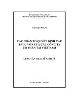 CÁC NHÂN TỐ QUYẾT ĐỊNH CẤU TRÚC VỐN CỦA CÁC CÔNG TY CỔ PHẦN TẠI VIỆT NAM.PDF