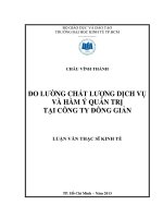 Đo lường chất lượng dịch vụ và hàm ý quản trị tại Công ty Đông Giản