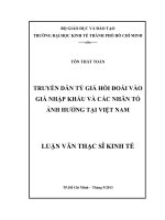 Truyền dẫn tỷ giá hối đoái vào giá nhập khẩu và các nhân tố ảnh hưởng tại Việt Nam