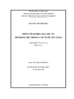 Luận văn thạc sĩ Phân tích hiệu quả dự án mở rộng hệ thống cấp nước Đà Nẵng