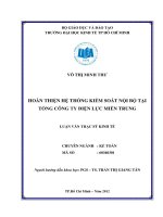 Luận văn thạc sĩ Hoàn thiện hệ thống kiểm soát nội bộ tại tổng công ty điện lực miền Trung