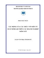 TÁC ĐỘNG CỦA CẤU TRÚC VỐN ĐẾN TỶ SUẤT SINH LỢI TRÊN CÁC DOANH NGHIỆP NIÊM YẾT.PDF