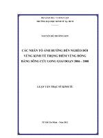 CÁC NHÂN TỐ ẢNH HƯỞNG ĐẾN NGHÈO ĐÓI VÙNG KINH TẾ TRỌNG ĐIỂM VÙNG ĐỒNG BẰNG SÔNG CỬU LONG GIAI ĐOẠN 2006 - 2008.PDF