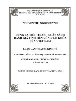 Luận văn thạc sĩ  Dựng lại bức tranh ngân sách đánh giá tính bền vững tài khóa của Việt Nam