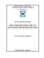 LUẬN VĂN THẠC SĨ : PHÁT TRIỂN HỆ THỐNG THẺ TẠI NGÂN HÀNG LIÊN DOANH VIỆT NAM