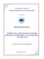 Luận văn thạc sĩ  Nghiên cứu sự truyền dẫn tỷ giá hối đoái lên giá nhập khẩu và giá tiêu dùng tại Việt Nam