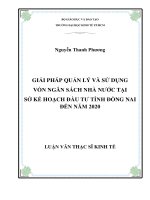 GIẢI PHÁP QUẢN LÝ VÀ SỬ DỤNG VỐN NGÂN SÁCH NHÀ NƯỚC TẠI SỞ KẾ HOẠCH ĐẦU TƯ TỈNH ĐỒNG NAI.PDF