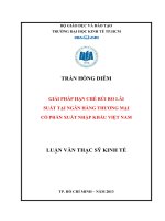 Giải pháp hạn chế rủi ro lãi suất tại Ngân hàng thương mại cổ phần xuất nhập khẩu Việt Nam