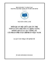MỐI QUAN HỆ GIỮA QUẢN TRỊ VỐN LUÂN CHUYỂN VÀ KHẢ NĂNG SINH LỢI CỦA CÁC CÔNG TY CỔ PHẦN PHI TÀI CHÍNH Ở VIỆT NAM.PDF