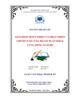 Giải pháp hoàn thiện và phát triển chuỗi cung ứng đồ gỗ xuất khẩu vùng Đông Nam Bộ