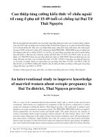 Can thiệp tăng cường kiến thức về chửa ngoài tử cung ở phụ nữ 15 49 tuổi có chồng tại đại từ thái nguyên