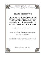 Luận văn thạc sĩ  Giải pháp mở rộng cho vay tài trợ xuất nhập khẩu tại ngân hàng đầu tư và phát triển chi nhánh TP Hồ Chí Minh