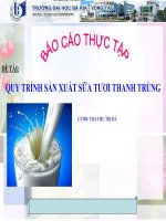 quy trình sản xuất sữa tươi thanh trùng