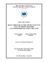 Hoàn thiện quản trị chuỗi cung ứng tại văn phòng đại diện Glaxo SmithKline Việt Nam